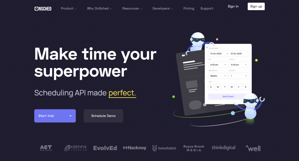 OnSched Scheduling API