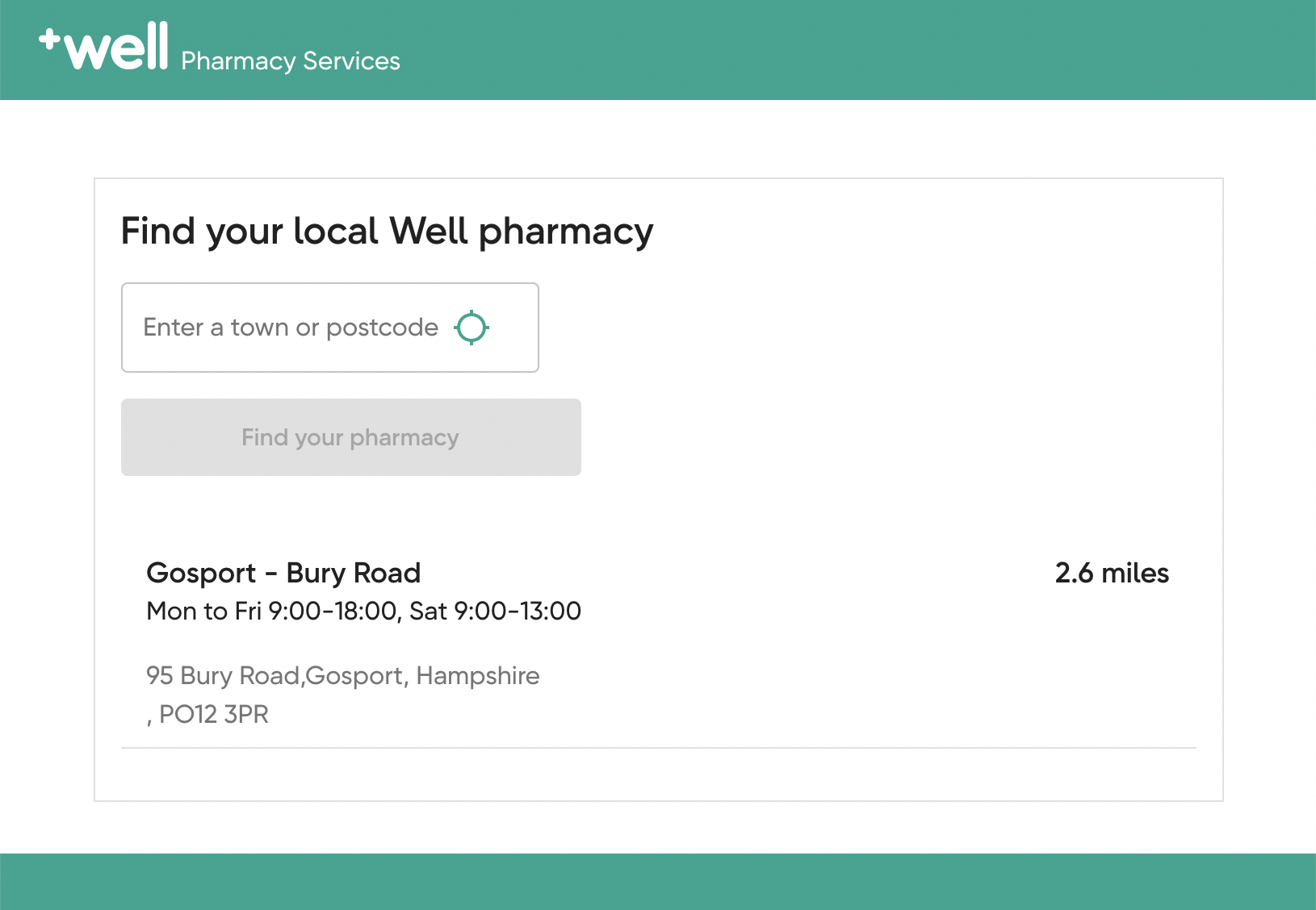 Well Pharmacy Appointment Scheduling Interface